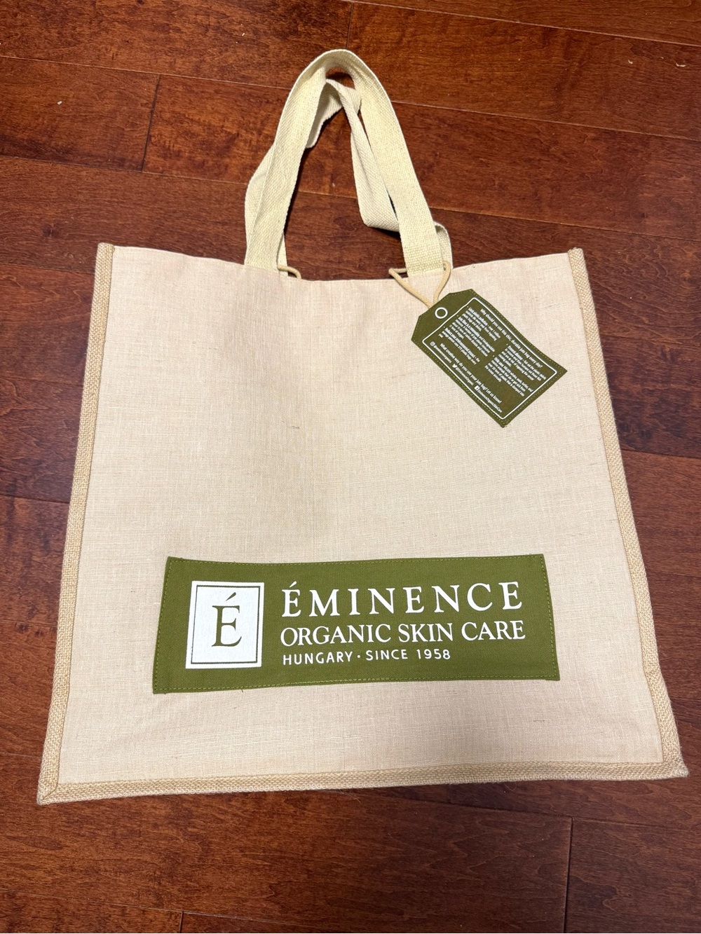 Éminence Organic Skin Care Tote Bag in Natural and Olive